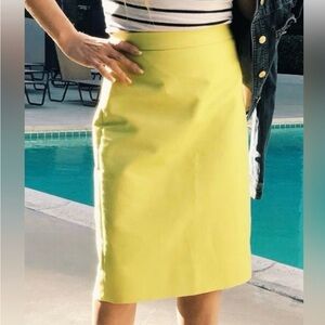 J. Crew yellow pencil midi skirt 4